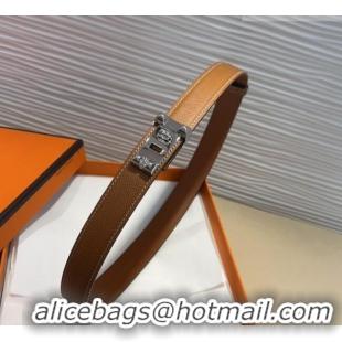 Well Crafted Hermes Collier de Chien Belt 2.5cm in Madame Calfskin with Silver Hardware 0314 Brown 2025