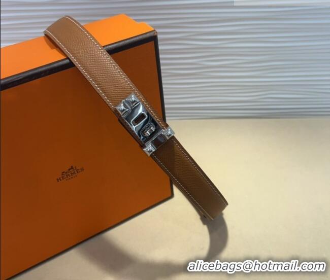 Well Crafted Hermes Collier de Chien Belt 2.5cm in Madame Calfskin with Silver Hardware 0314 Brown 2025