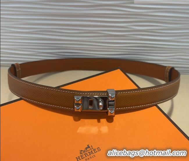 Well Crafted Hermes Collier de Chien Belt 2.5cm in Madame Calfskin with Silver Hardware 0314 Brown 2025