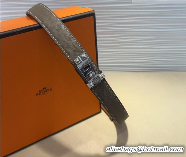 Top Quality Hermes Collier de Chien Belt 2.5cm in Madame Calfskin with Silver Hardware 0314 Grey 2025