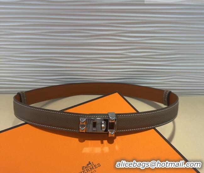 Top Quality Hermes Collier de Chien Belt 2.5cm in Madame Calfskin with Silver Hardware 0314 Grey 2025