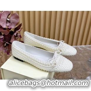 Pretty Style Jimmy Choo Pearls Allover Loafers Flat JC020703 White 2026