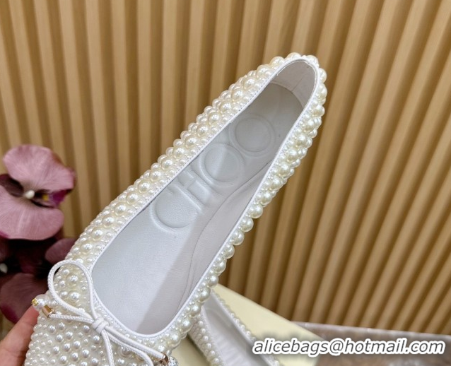 Pretty Style Jimmy Choo Pearls Allover Loafers Flat JC020703 White 2026