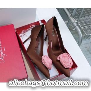 Best Product Roger Vivier Rose Pumps 10cm in Satin 0225001 Brown 2026