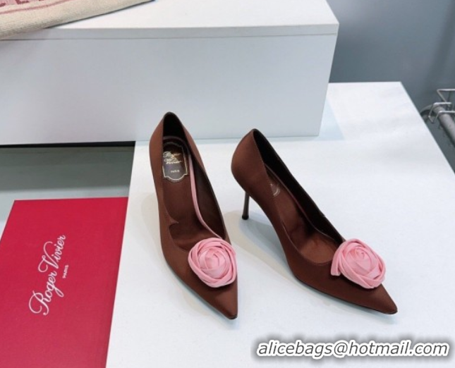Best Product Roger Vivier Rose Pumps 10cm in Satin 0225001 Brown 2026