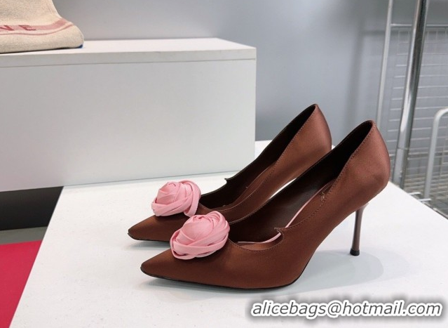 Best Product Roger Vivier Rose Pumps 10cm in Satin 0225001 Brown 2026