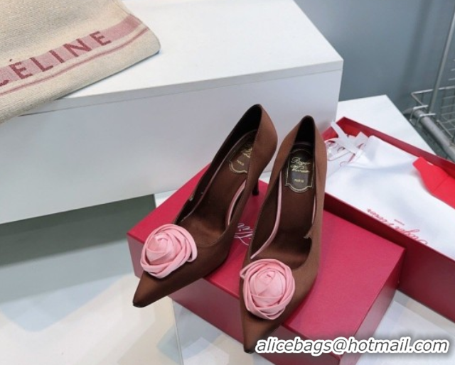 Best Product Roger Vivier Rose Pumps 10cm in Satin 0225001 Brown 2026