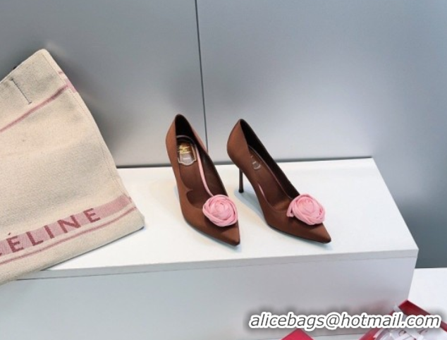Best Product Roger Vivier Rose Pumps 10cm in Satin 0225001 Brown 2026