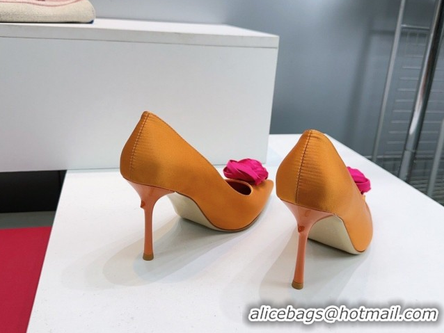 Pretty Style Roger Vivier Rose Pumps 10cm in Satin 0225001 Yellow 2026