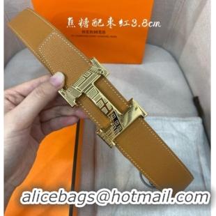 Promotional Hermes Constance belt buckle & Epsom leather strap 3.8cm 0314 Caramel/Burgundy 2025