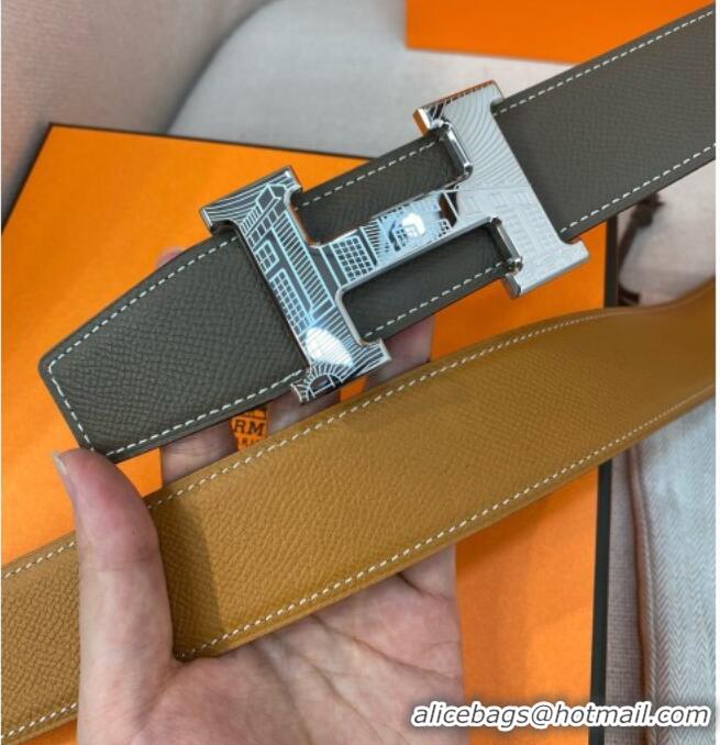 Top Design Hermes Constance belt buckle & Epsom leather strap 3.8cm 0314 Khaki/Caramel 2025