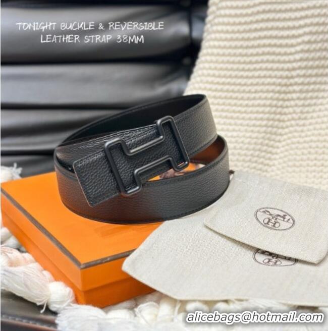 Shop Fashion Hermes Tonight Color belt buckle & Reversible leather strap 3.8cm 0314 Black 2025