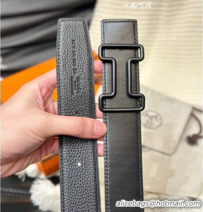 Shop Fashion Hermes Tonight Color belt buckle & Reversible leather strap 3.8cm 0314 Black 2025