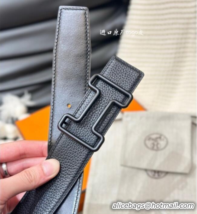 Shop Fashion Hermes Tonight Color belt buckle & Reversible leather strap 3.8cm 0314 Black 2025