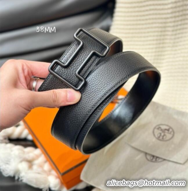 Shop Fashion Hermes Tonight Color belt buckle & Reversible leather strap 3.8cm 0314 Black 2025