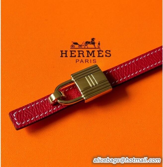 Grade Design Hermes Romance belt buckle & Reversible leather strap 1.3cm 0314 Dark Pink/Red 2025
