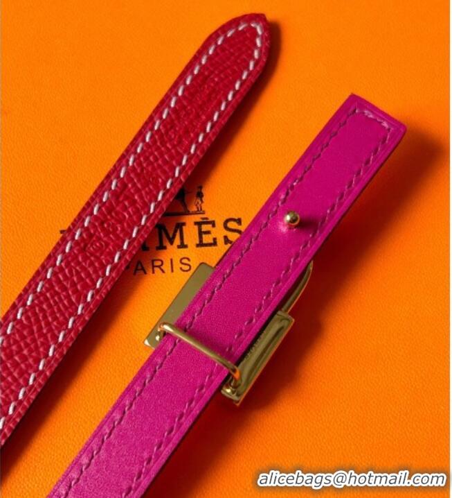Grade Design Hermes Romance belt buckle & Reversible leather strap 1.3cm 0314 Dark Pink/Red 2025