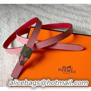 Best Quality Hermes Romance belt buckle & Reversible leather strap 1.3cm 0314 Light Pink/Red 2025