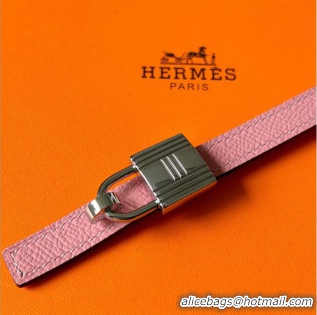 Best Quality Hermes Romance belt buckle & Reversible leather strap 1.3cm 0314 Light Pink/Red 2025