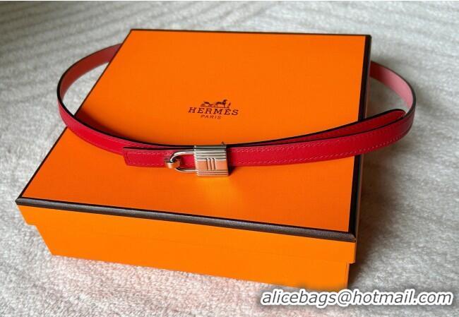 Best Quality Hermes Romance belt buckle & Reversible leather strap 1.3cm 0314 Light Pink/Red 2025