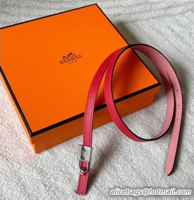 Best Quality Hermes Romance belt buckle & Reversible leather strap 1.3cm 0314 Light Pink/Red 2025