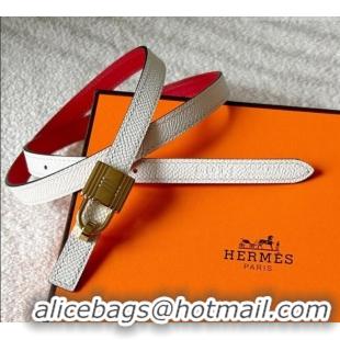 Well Crafted Hermes Romance belt buckle & Reversible leather strap 1.3cm 0314 White/Red 2025