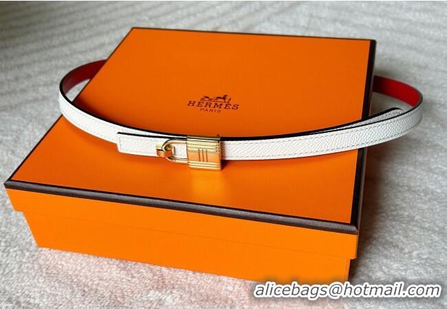 Well Crafted Hermes Romance belt buckle & Reversible leather strap 1.3cm 0314 White/Red 2025