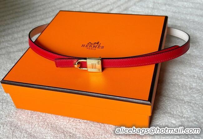 Well Crafted Hermes Romance belt buckle & Reversible leather strap 1.3cm 0314 White/Red 2025