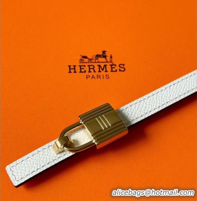 Well Crafted Hermes Romance belt buckle & Reversible leather strap 1.3cm 0314 White/Red 2025