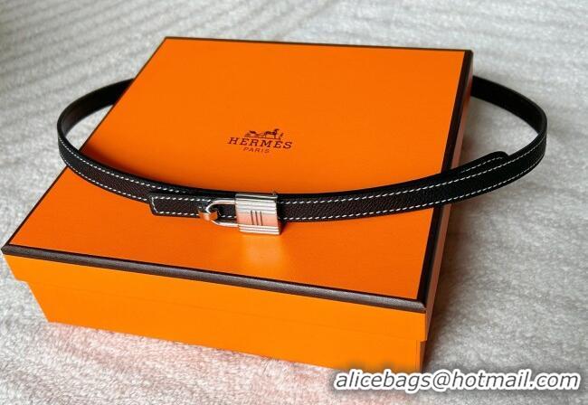 Grade Design Hermes Romance belt buckle & Reversible leather strap 1.3cm 0314 Black 2025