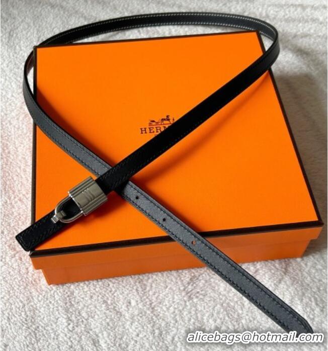 Grade Design Hermes Romance belt buckle & Reversible leather strap 1.3cm 0314 Black 2025