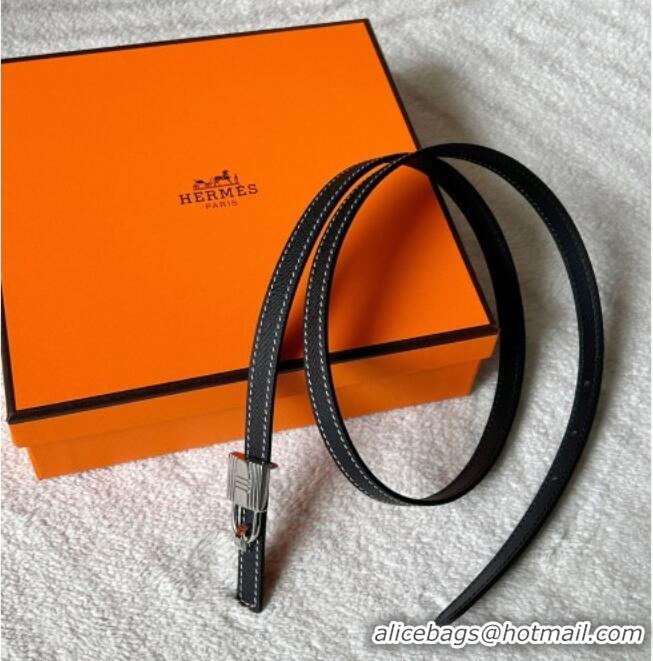Grade Design Hermes Romance belt buckle & Reversible leather strap 1.3cm 0314 Black 2025
