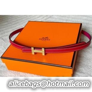 Good Looking Hermes Focus belt buckle & Reversible leather strap 1.3cm 0314 Dark Pink/Red 2025