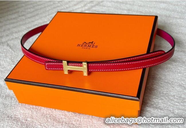 Good Looking Hermes Focus belt buckle & Reversible leather strap 1.3cm 0314 Dark Pink/Red 2025