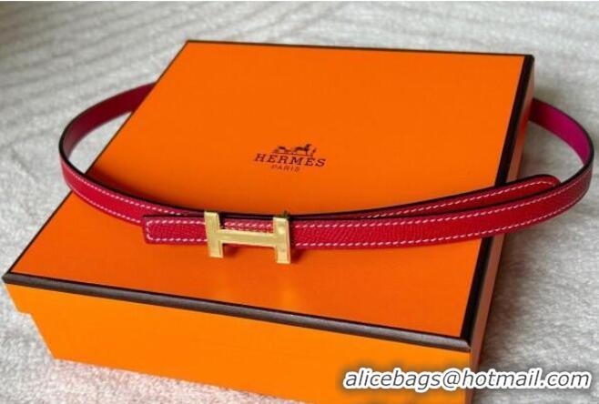 Good Looking Hermes Focus belt buckle & Reversible leather strap 1.3cm 0314 Dark Pink/Red 2025