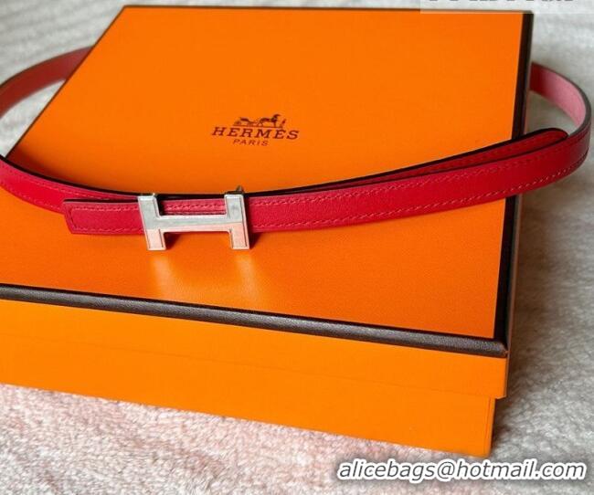 Traditional Discount Hermes Focus belt buckle & Reversible leather strap 1.3cm 0314 Red/Light Pink 2025