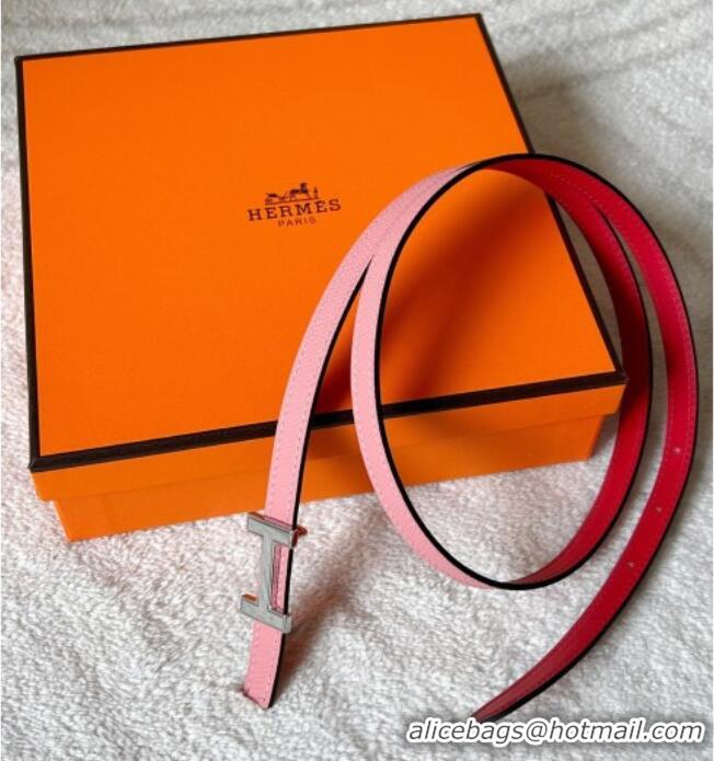 Traditional Discount Hermes Focus belt buckle & Reversible leather strap 1.3cm 0314 Red/Light Pink 2025