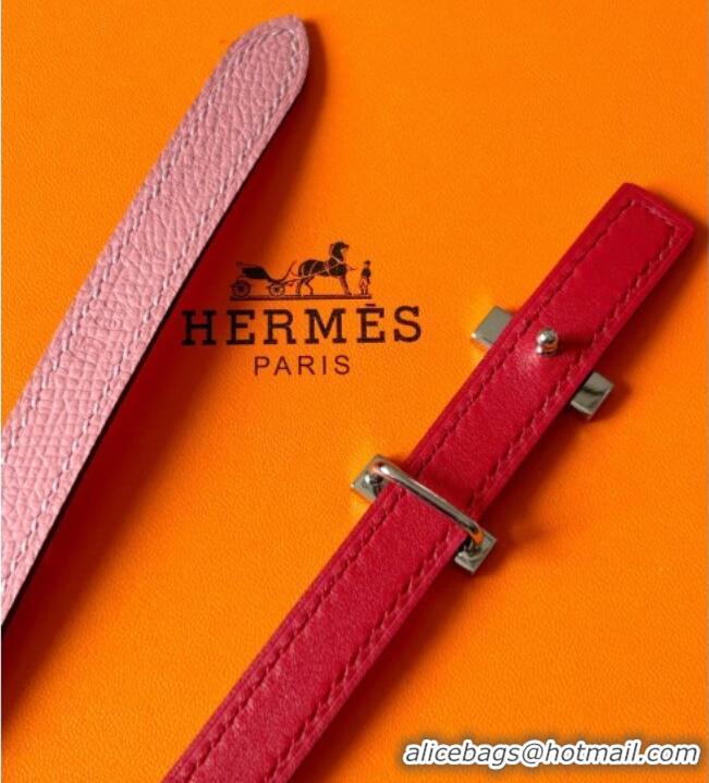 Traditional Discount Hermes Focus belt buckle & Reversible leather strap 1.3cm 0314 Red/Light Pink 2025