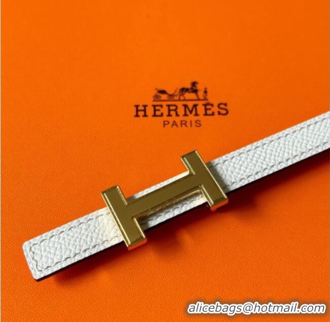 Luxury Cheap Hermes Focus belt buckle & Reversible leather strap 1.3cm 0314 Red/White 2025