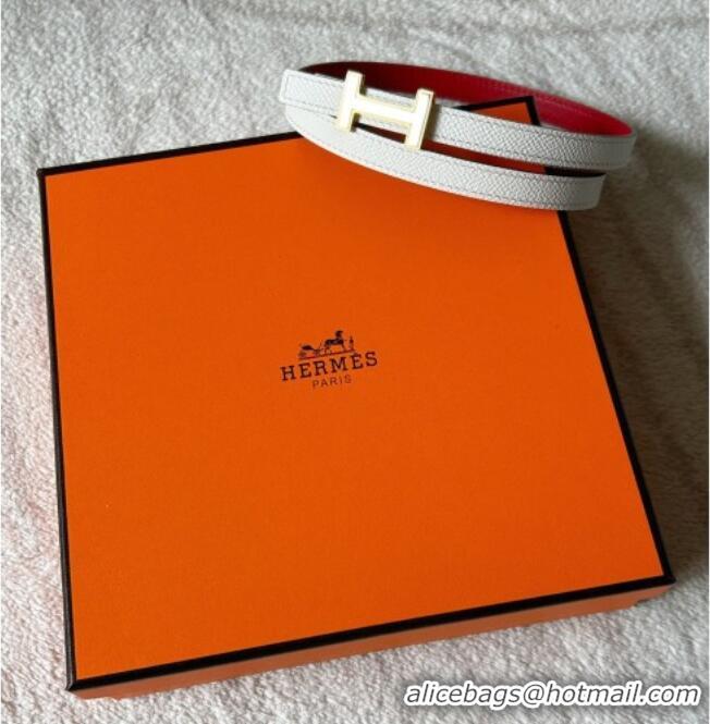 Luxury Cheap Hermes Focus belt buckle & Reversible leather strap 1.3cm 0314 Red/White 2025