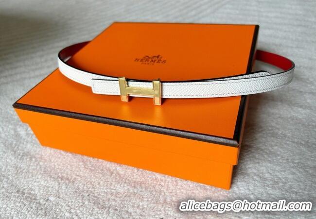 Luxury Cheap Hermes Focus belt buckle & Reversible leather strap 1.3cm 0314 Red/White 2025