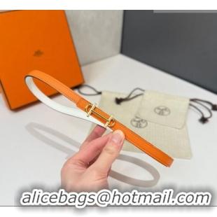 Modern Cheap Hermes Gamma Belt Buckle & Reversible Leather Strap 1.3cm 0314 Orange/White 2025
