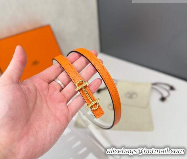 Modern Cheap Hermes Gamma Belt Buckle & Reversible Leather Strap 1.3cm 0314 Orange/White 2025