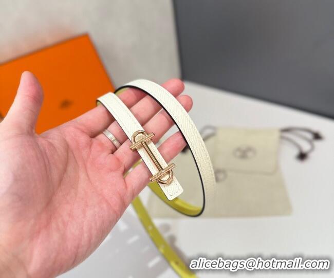 Top Quality Hermes Gamma Belt Buckle & Reversible Leather Strap 1.3cm 0314 Yellow/White 2025