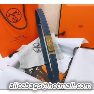 Most Popular Hermes Kelly Jean Belt 1.8cm in Denim and Epsom Leather 0314 Blue/Gold 2025