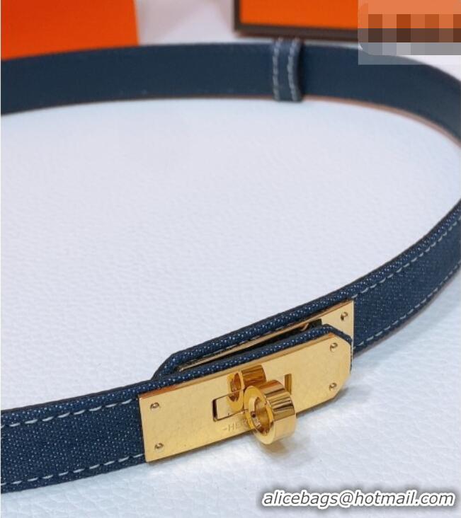 Most Popular Hermes Kelly Jean Belt 1.8cm in Denim and Epsom Leather 0314 Blue/Gold 2025
