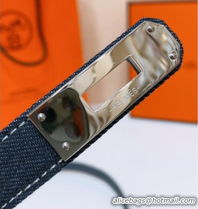 Market Sells Hermes Kelly Jean Belt 1.8cm in Denim and Epsom Leather 0314 Dark Blue 2025