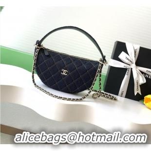 Top Quality Chanel Denim Clutch With Chain AP5094 Dark Blue/Orange Gold Metal 2026