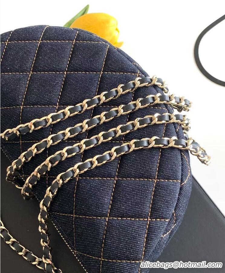 Top Quality Chanel Denim Clutch With Chain AP5094 Dark Blue/Orange Gold Metal 2026