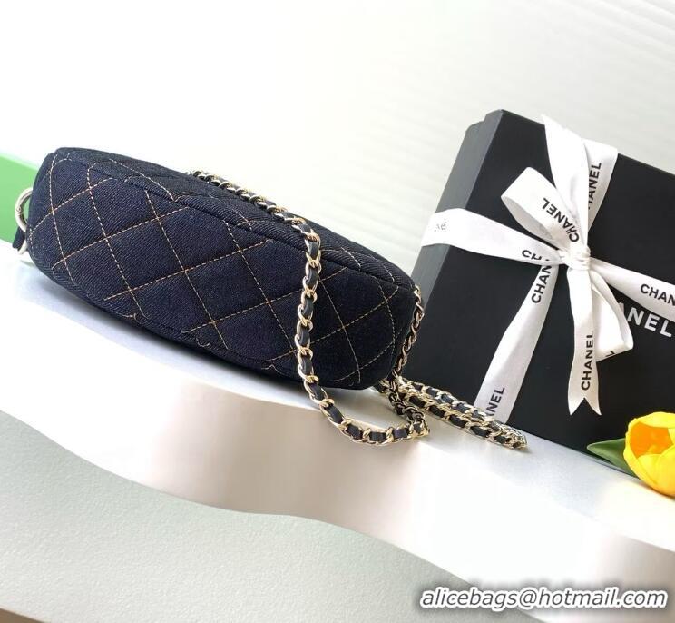 Top Quality Chanel Denim Clutch With Chain AP5094 Dark Blue/Orange Gold Metal 2026